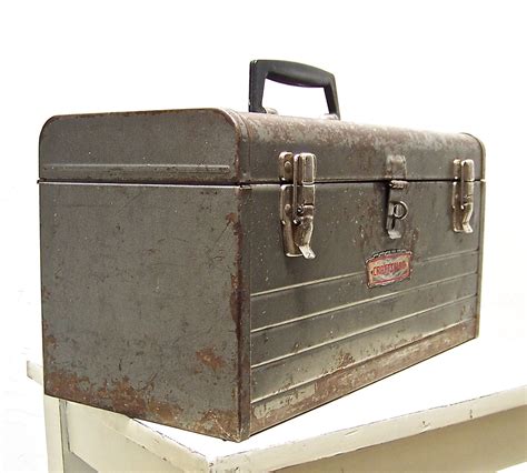 old antique metal tool box|old fashioned tool box.